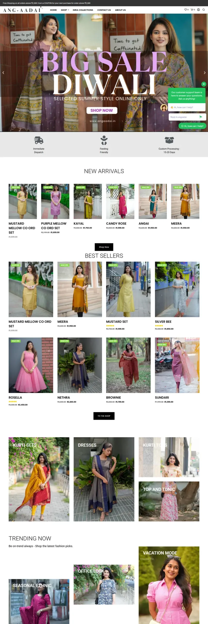 Ang-Aadai full website scroll preview