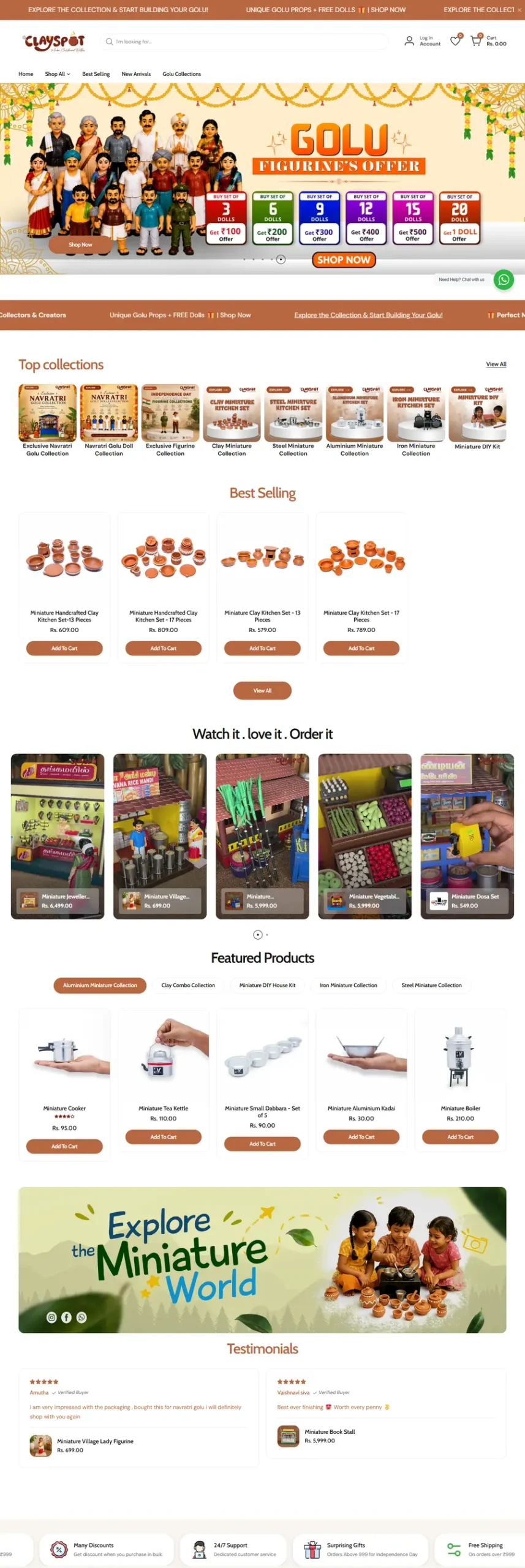 Clayspot full website scroll preview