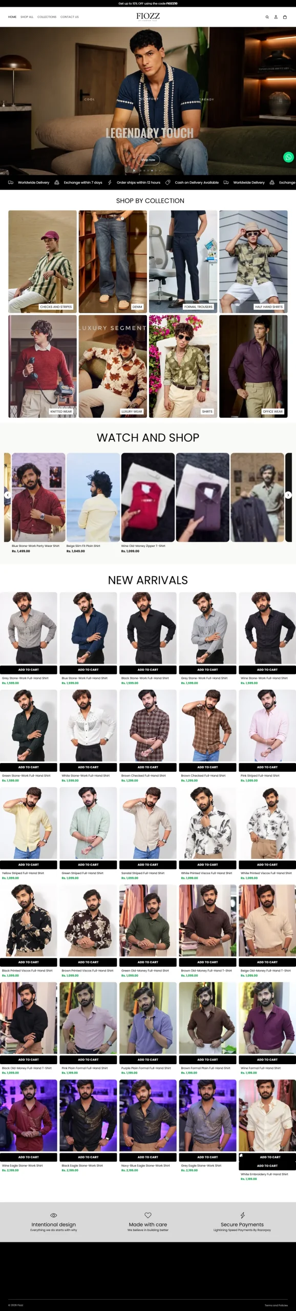 Fiozz full website scroll preview