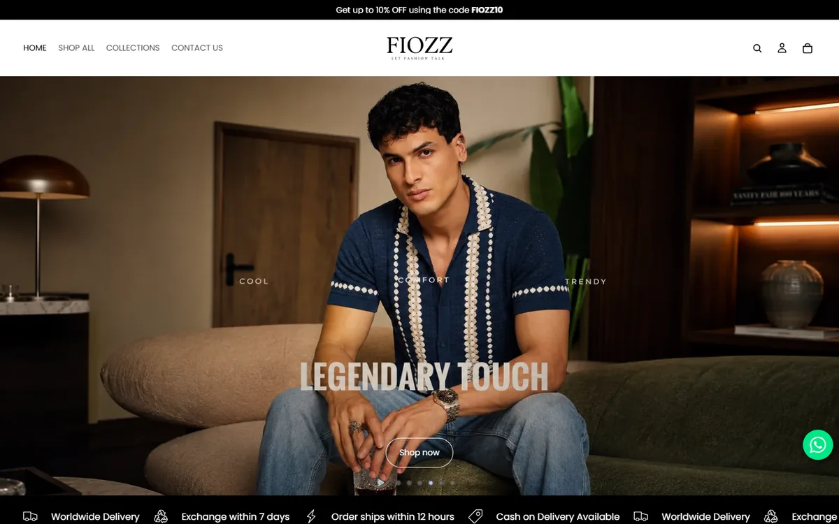 Fiozz website homepage designed and developed by GeniusCodeLab