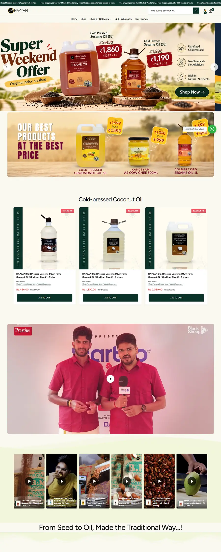 Hayyan full website scroll preview