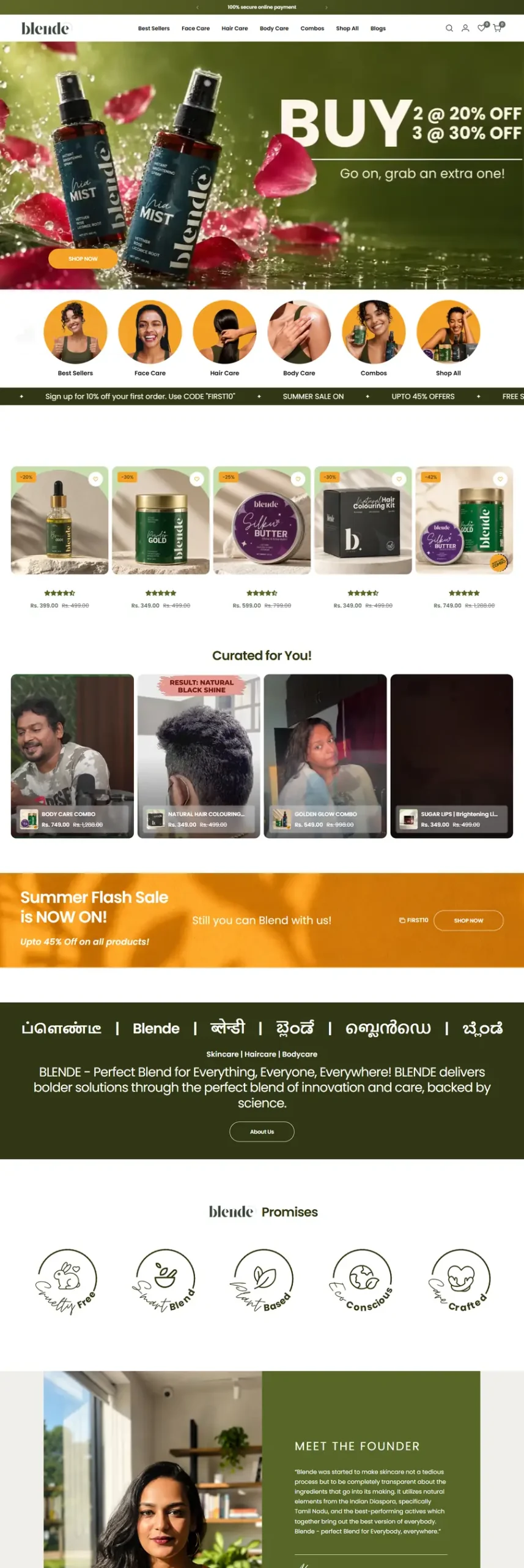 Blende full website scroll preview