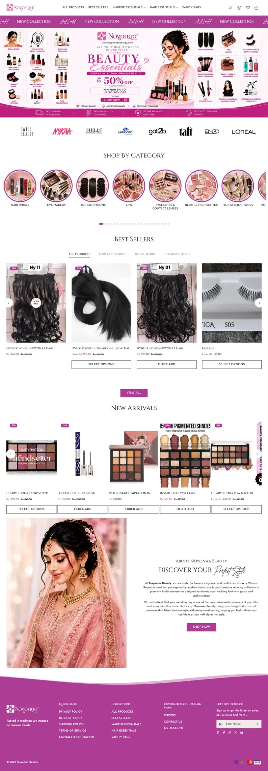 Noyonaa Beauty full website scroll preview