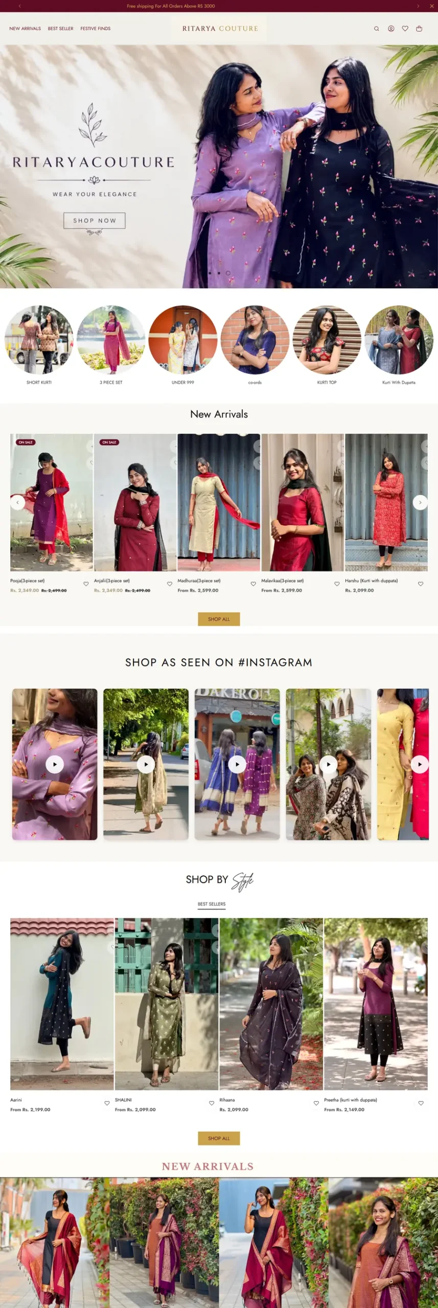 Ritarya Couture full website scroll preview