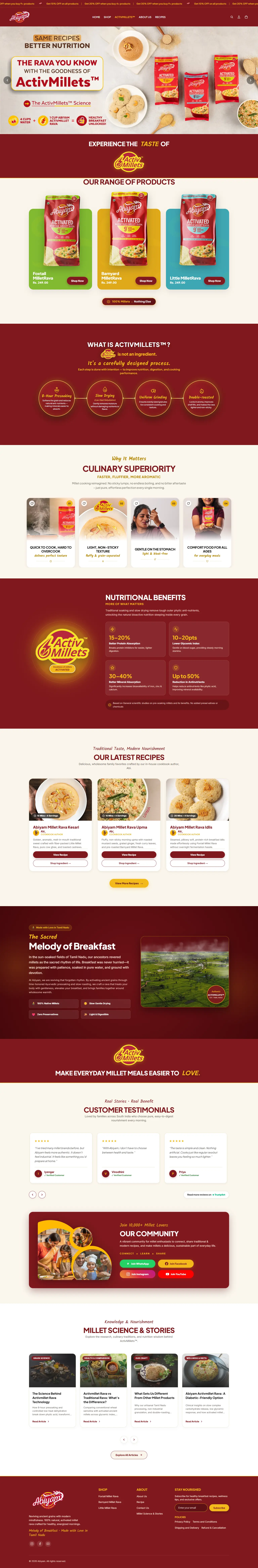 Abiyam full website scroll preview